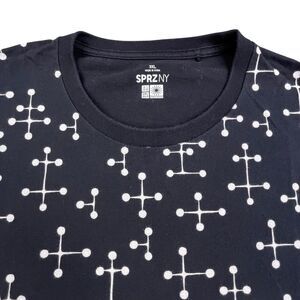 Uniqlo SPRZ NY x Eames Office T-Shirt  3XL Black Geometric Art All Over Print